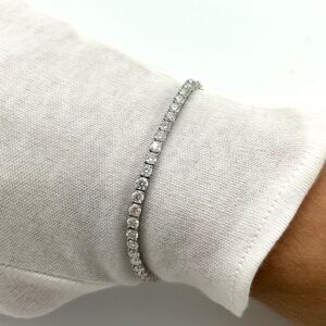 925 Silver, 14.40CTW Moissanite Tennis Bracelet